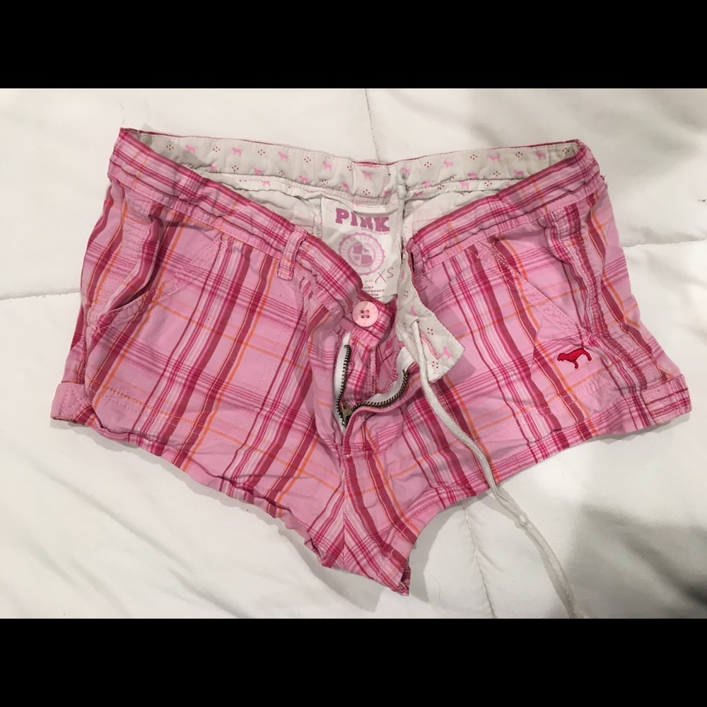 PINK plaid shorts
